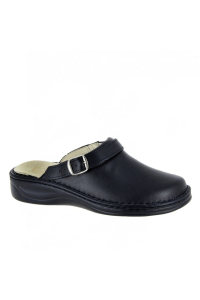 Dámska a pánska zdravotná obuv Varomed Helsingborg, koža potiahnutá PU, čierna, pracovná obuv, má otočnú masážnu vložku ꟾ Diapra.sk - zdravá a pohodlná obuv