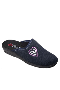 Dámske tmavomodré papuče so srdiečkom Mjartan 6057-L238-133 ꟾ diapra.sk