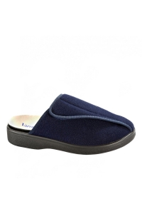 Dámska a pánska zdravotná obuv Varomed Bali, modrá, na suchý zips, pohľad z boku ꟾ Diapra.sk - kvalitná zdravotná obuv