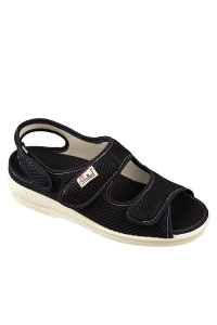 Dámska ortopedická obuv OrtoMed 535, čierna, na tri suché zipsy ꟾ Diapra.sk – pohodlná zdravotná obuv