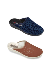 Obrázok pre Dámske papuče 2 páry - hnedé + modré