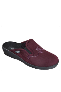 Dámske papuče Mjartan, textil, gumka na boku, bordová, podrážka PU ꟾ Diapra.sk - kvalitná zdravotná obuv