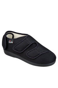 Ortopedická obuv OrtoMed 6052, čierna, na 3 suché zipsy ꟾ Diapra.sk - zdravá a pohodlná obuv