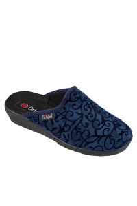 Dámske papuče Mjartan 6057, modré so vzorom, PU podrážka ꟾ Diapra.sk - pohodlná zdravotná obuv