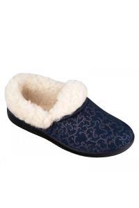 Dámske zateplené papuče, textil, modrá, zateplené mäkkou kožušinou ꟾ Diapra.sk - zdravá a pohodlná obuv