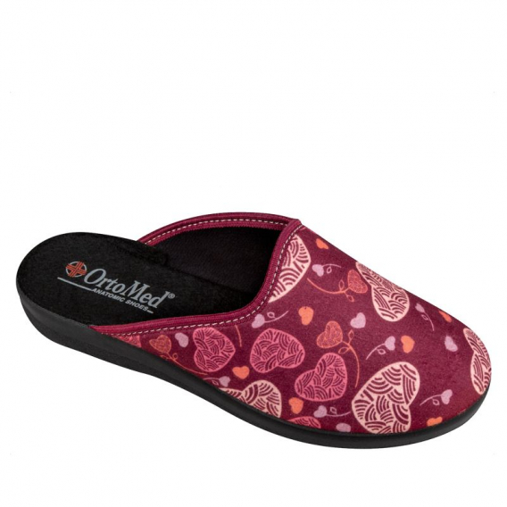 Dámske červené papuče so srdiečkami Mjartan 607-LA117 ꟾ diapra.sk