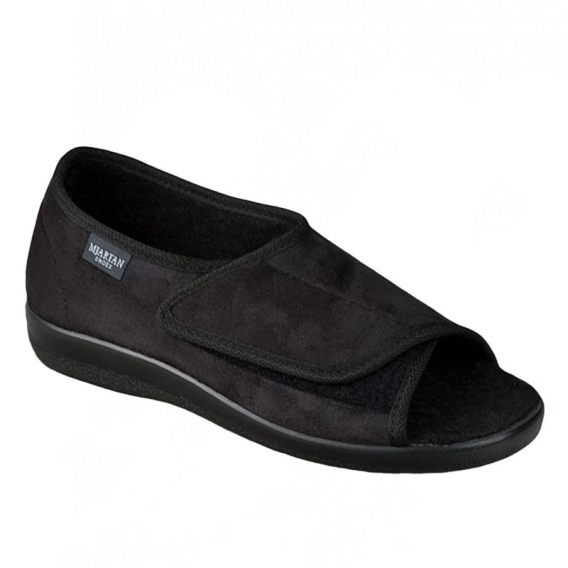 Zdravotná papuča pánska Mjartan 512, čierna, na suchý zips, bez špičky ꟾ Diapra.sk - zdravotná obuv pre každého