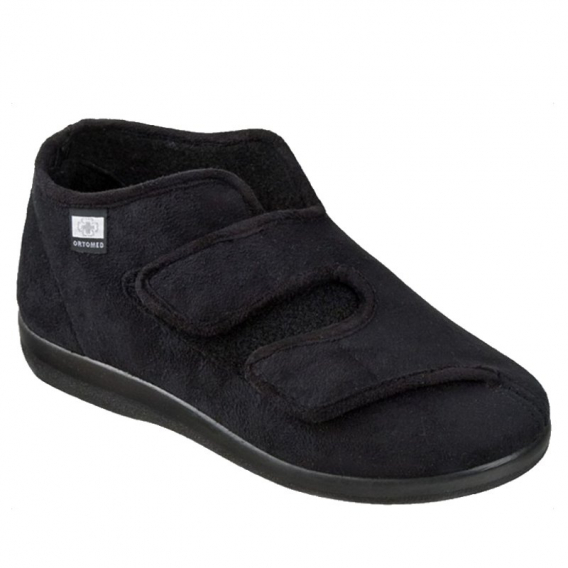 Ortopedická obuv Ortomed 650, čierna, členková, na suchý zips ꟾ Diapra.sk - zdravá a pohodlná obuv