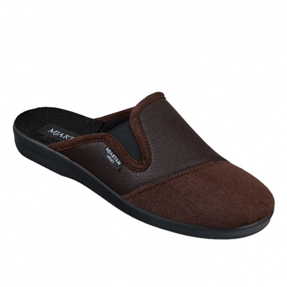 Pánska papuča Mjartan 6074, hnedá, textil s gumkou ꟾ Diapra.sk - pánska zdravotná obuv za najlepšiu cenu