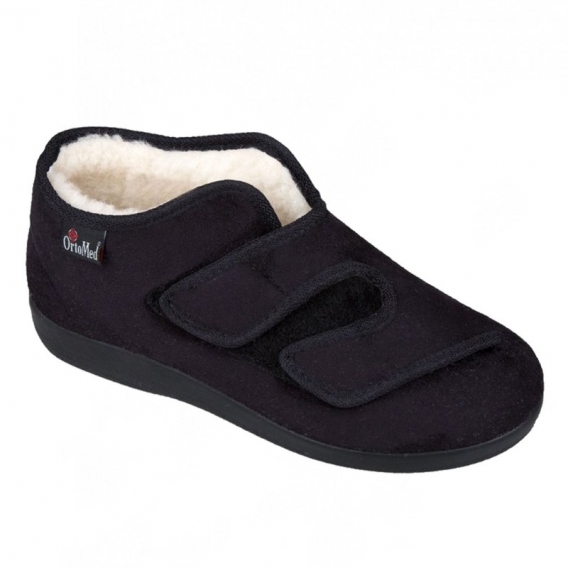 Pánska zateplená papuča Mjartan 850, členková, čierna, na suchý zips ꟾ Diapra.sk - zdravá a pohodlná obuv