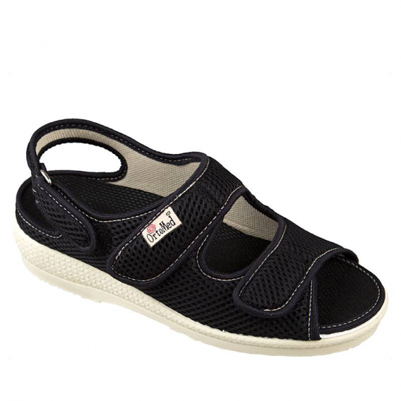 Dámska ortopedická obuv OrtoMed 535, čierna, na tri suché zipsy ꟾ Diapra.sk – pohodlná zdravotná obuv