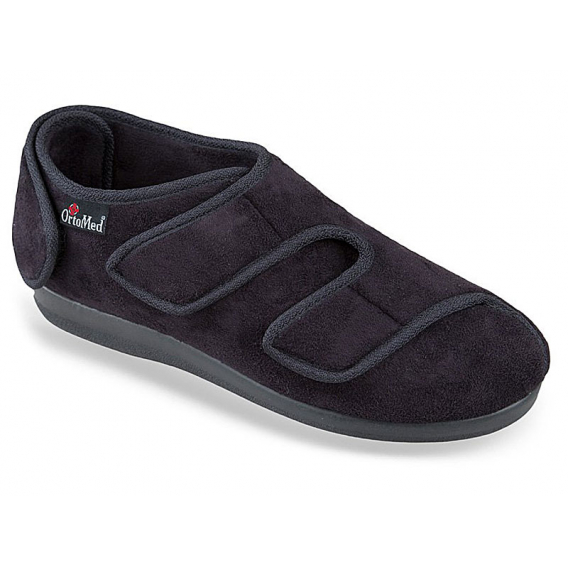 Pánska ortopedická obuv OrtoMed 6051, čierna, na 3 suché zipsy ꟾ Diapra.sk - zdravá a pohodlná obuv