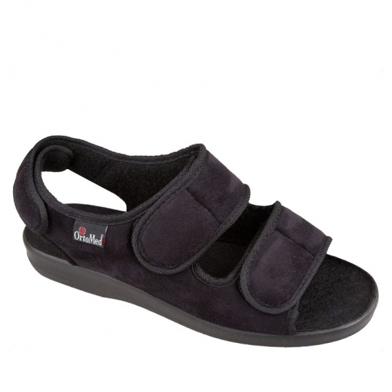 Pánska ortopedická obuv Mjartan 526, čierna, na suchý zips ꟾ Diapra.sk - pohodlná zdravotná obuv