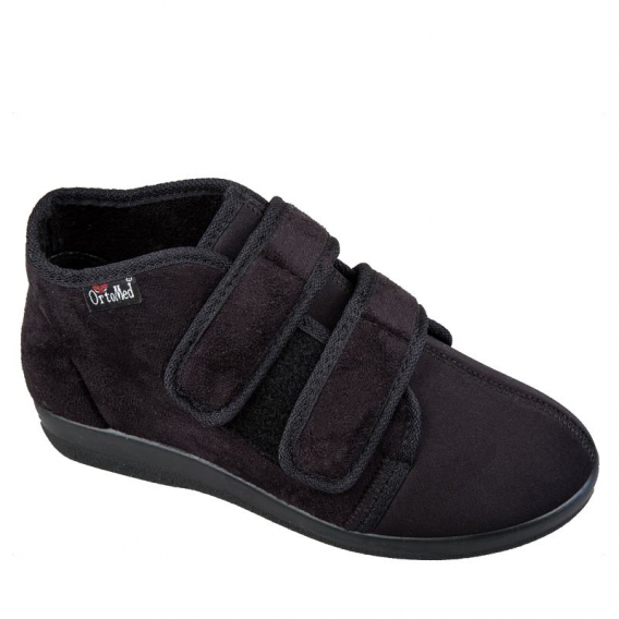 Dámska ortopedická obuv OrtoMed 643, čierna, na suchý zips ꟾ Diapra.sk - zdravá a pohodlná obuv