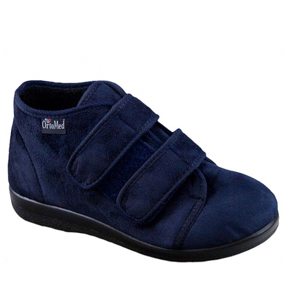 Pánska ortopedická obuv Ortomed 644, modrá, členková, na suchý zips ꟾ Diapra.sk - zdravá a pohodlná obuv