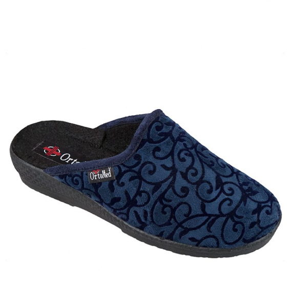 Dámske papuče Mjartan 6057, modré so vzorom, PU podrážka ꟾ Diapra.sk - pohodlná zdravotná obuv